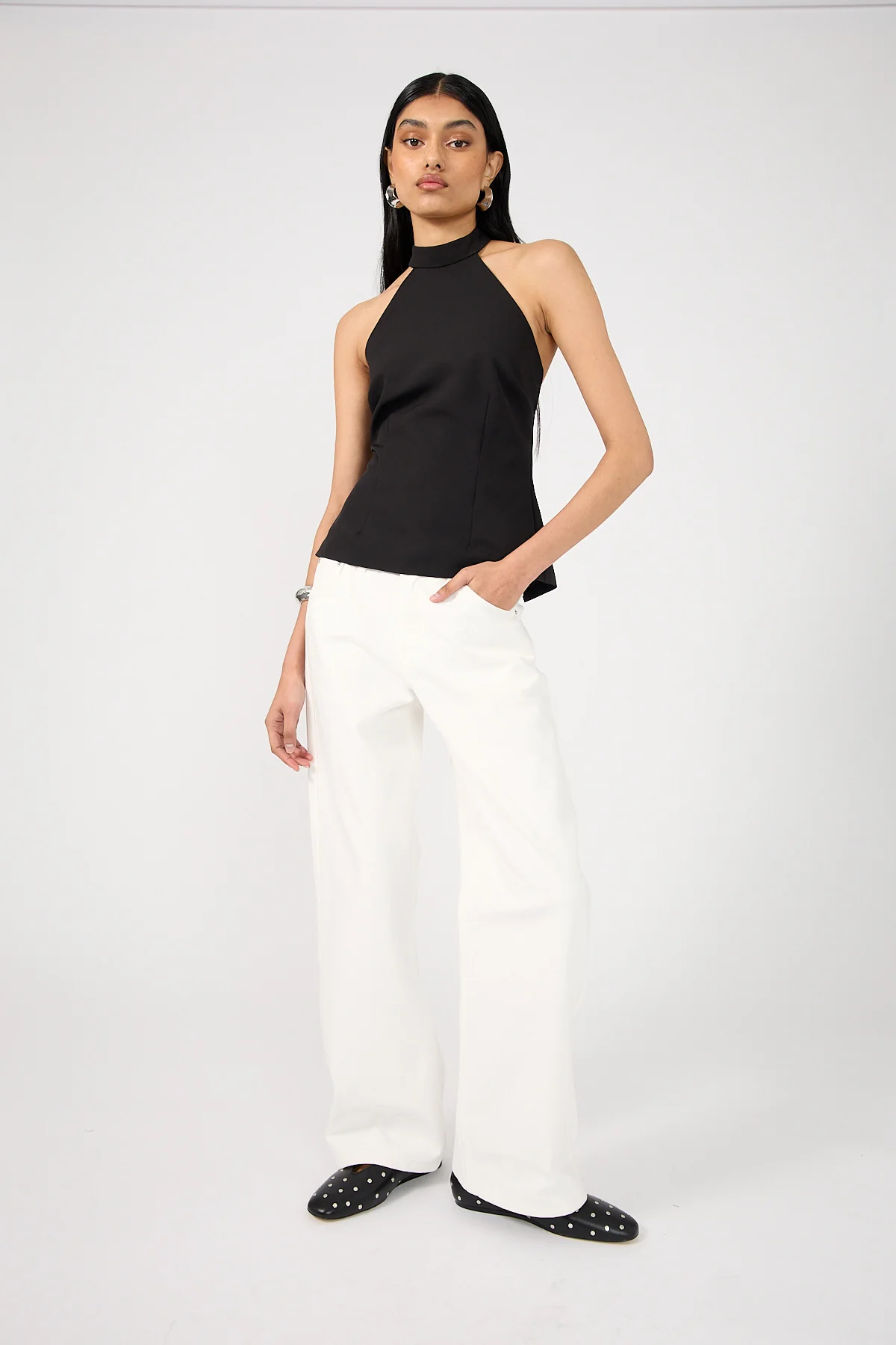 Perfect Stranger Low Rise Baggy Jean Clean White Denim