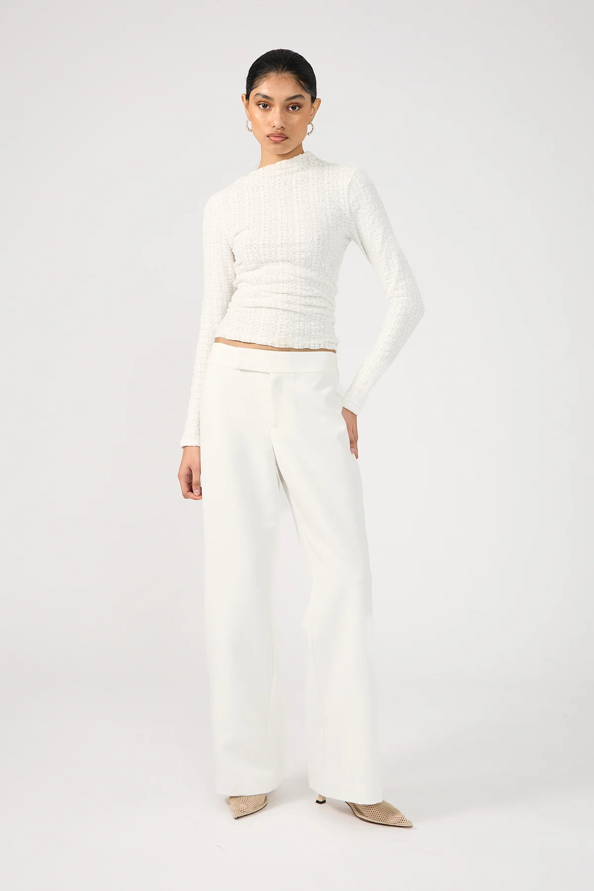 Perfect Stranger Parker Bootleg Low Rise Pants White
