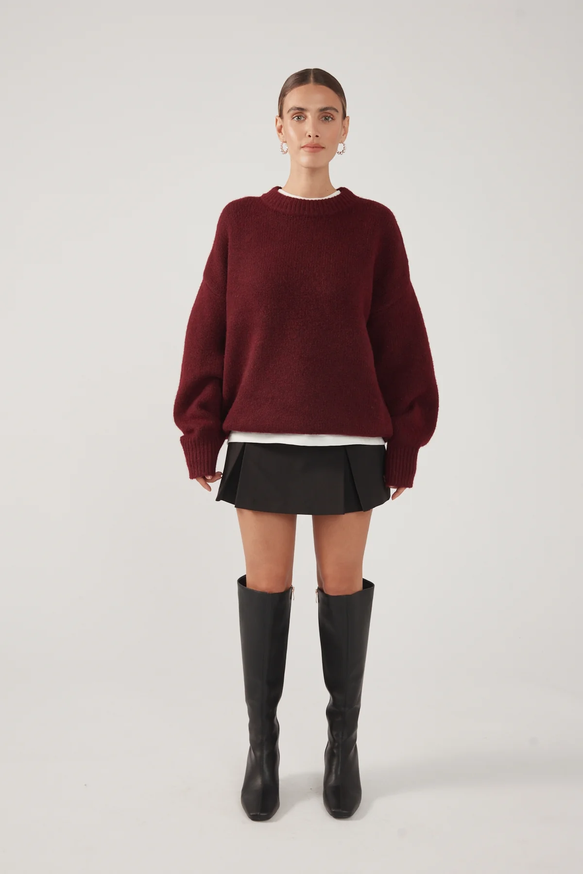 Perfect Stranger Monique Box Pleat Skort Black