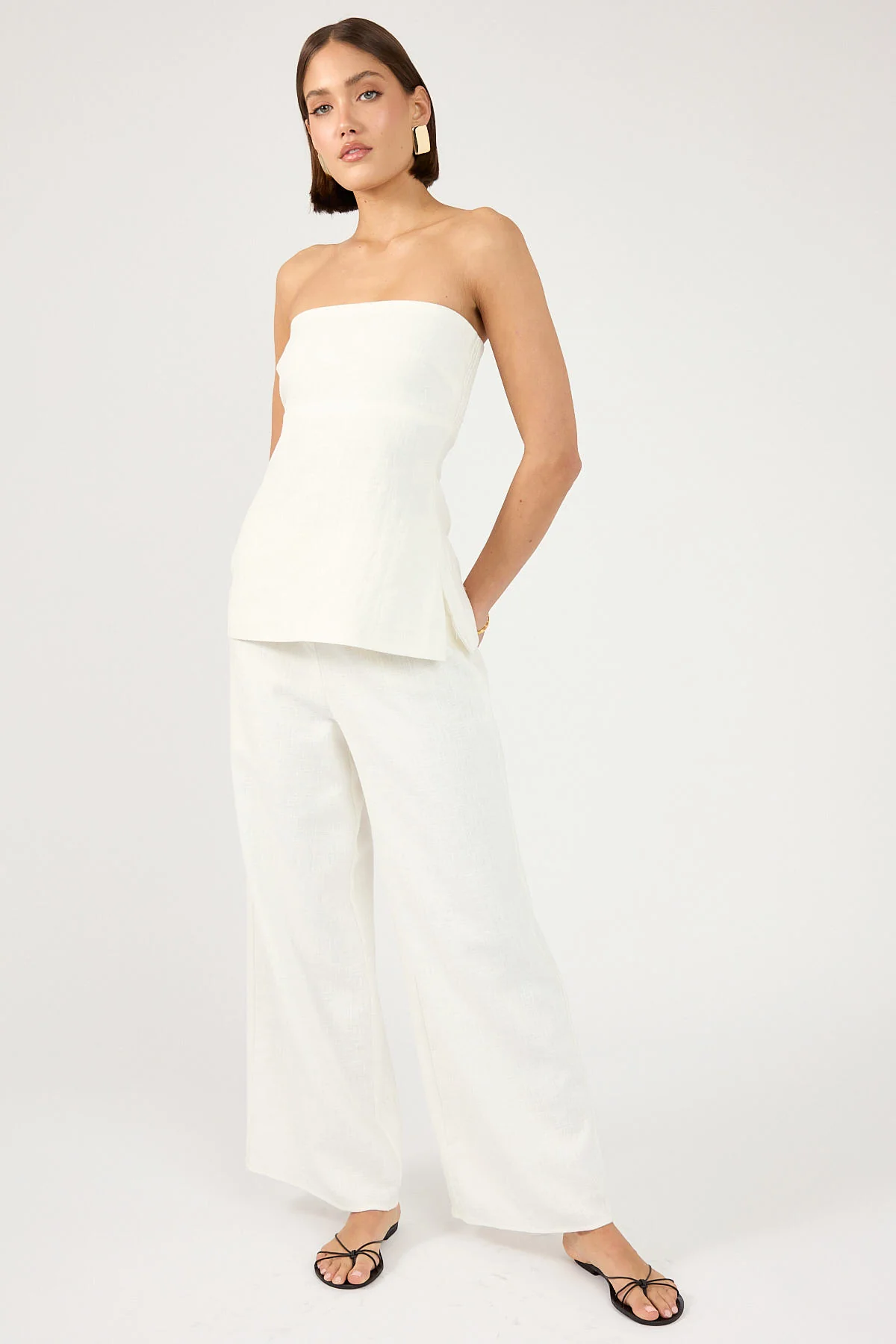 Perfect Stranger MENORCA LINEN PANT White