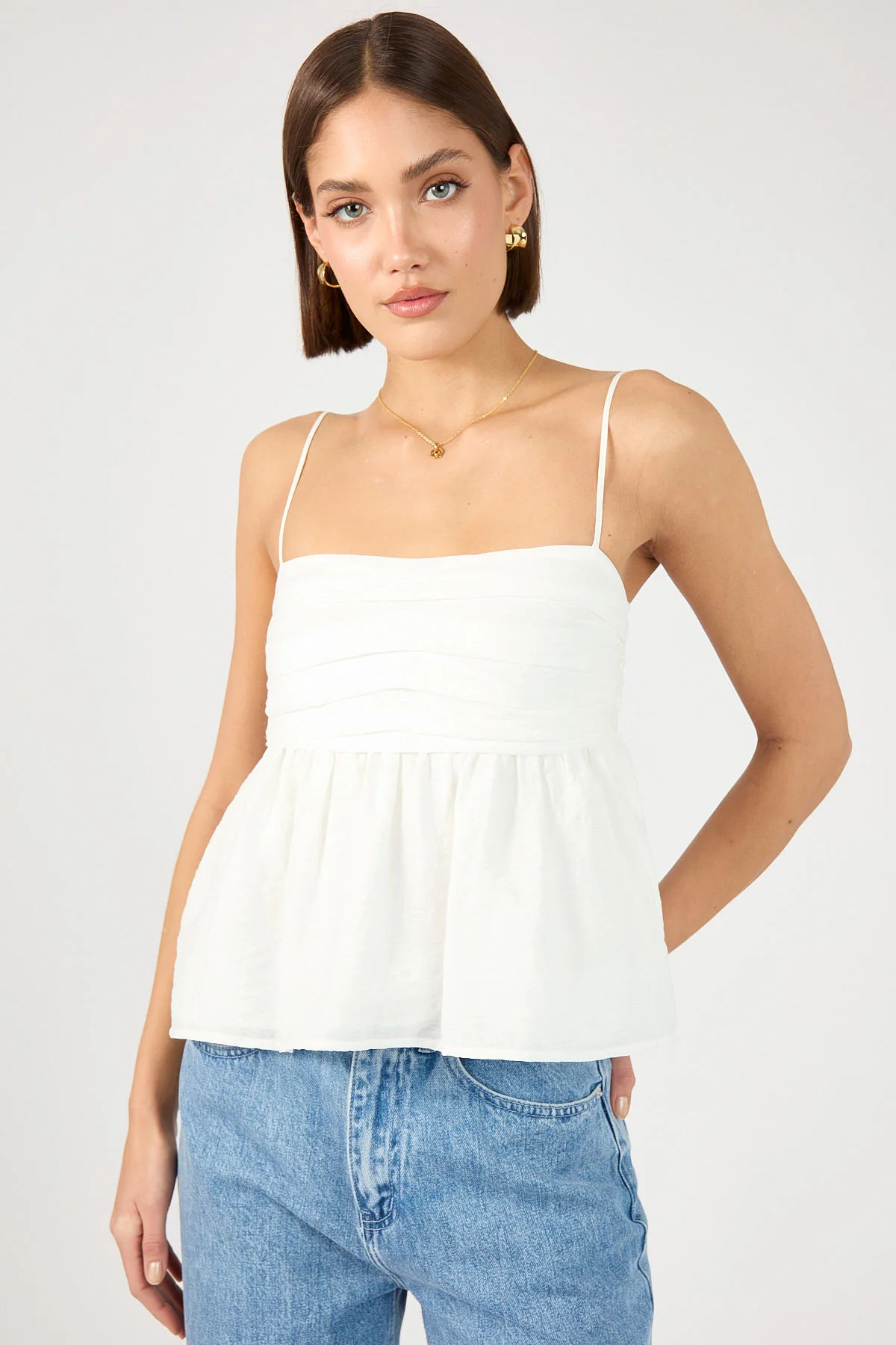 Perfect Stranger Sea Breeze Cami Top White