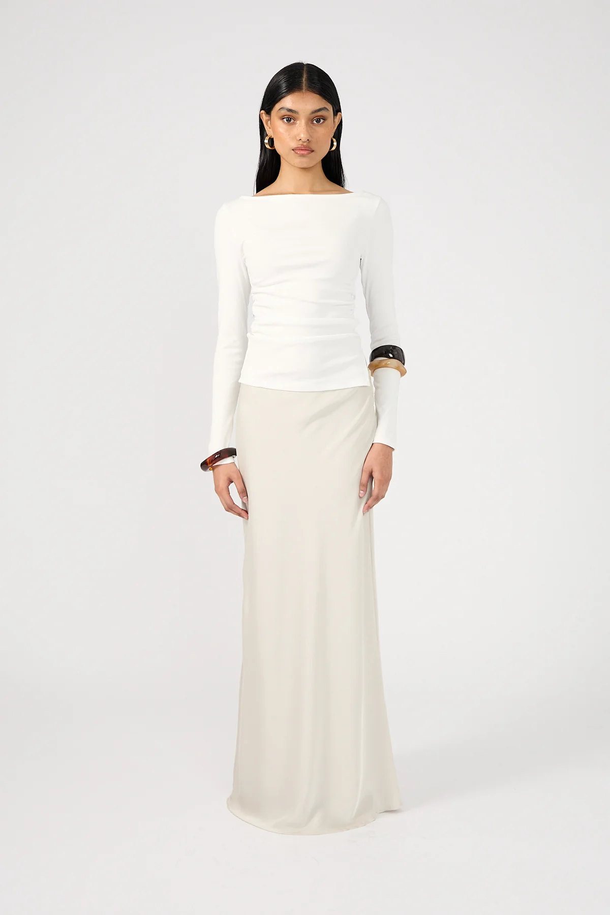 Perfect Stranger Alec Long Sleeve Top White