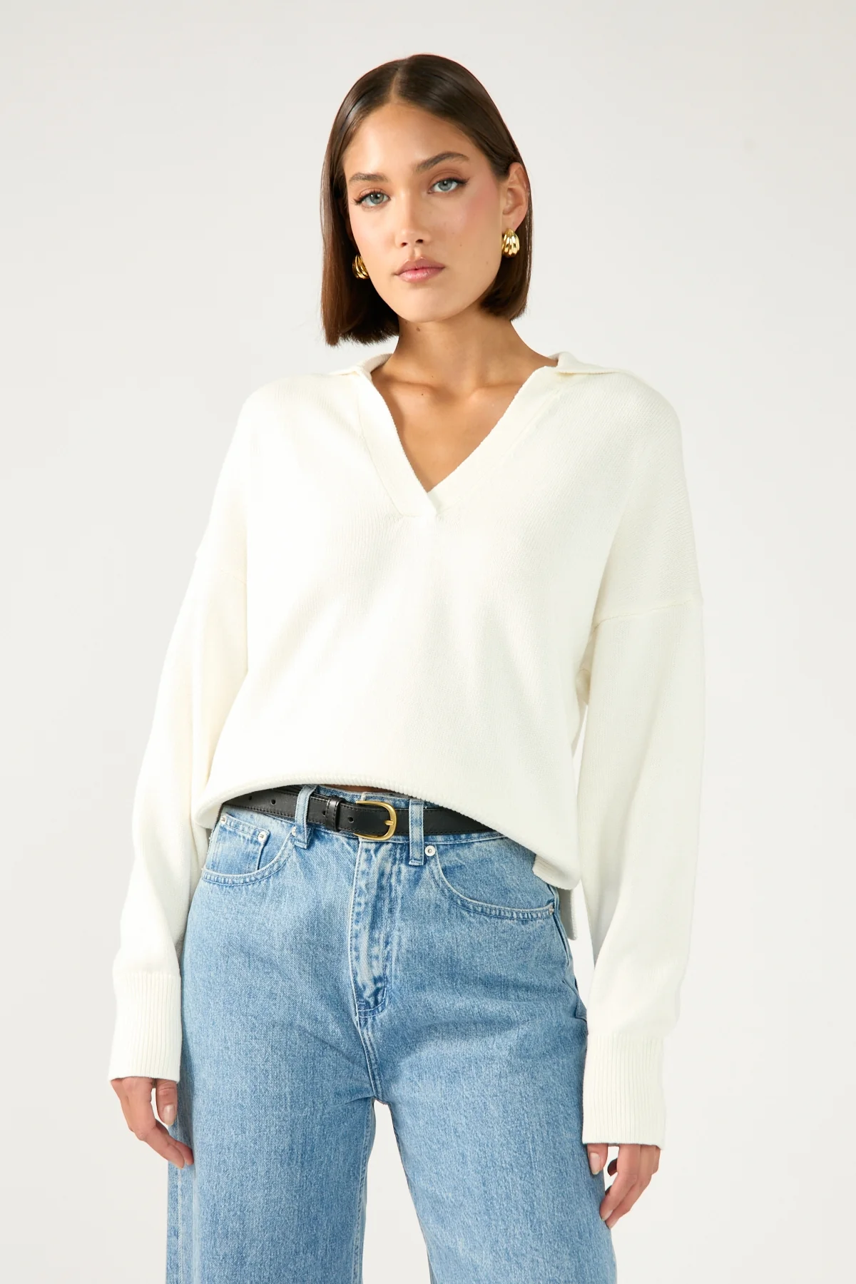 Perfect Stranger Amare Polo Neck Knit Cream