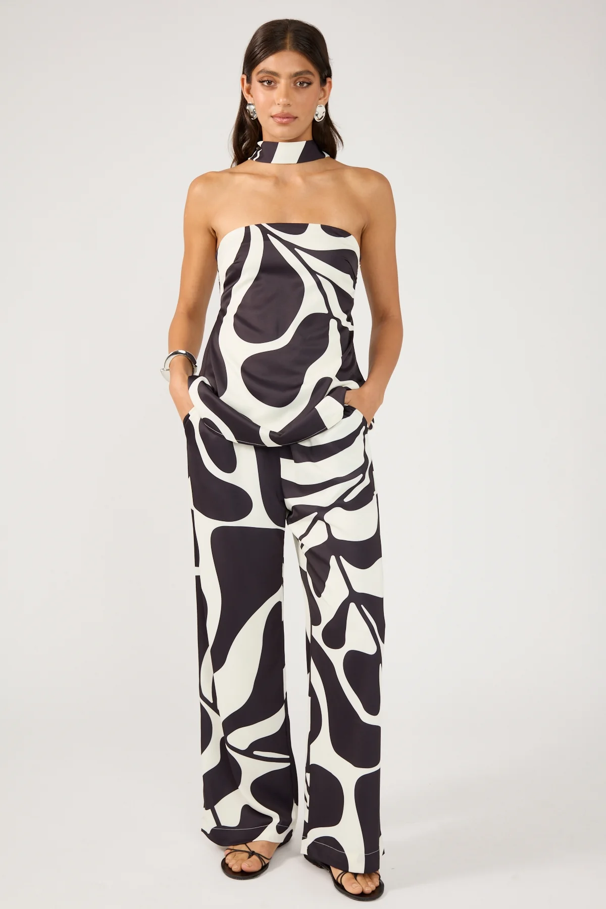 Perfect Stranger Remini Wide Leg Pant Black Print