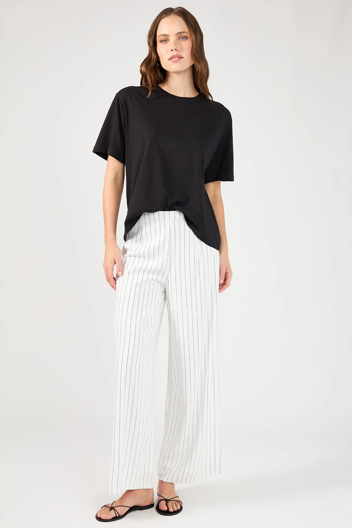 Perfect Stranger Pinstripe Linen Pant White Stripe