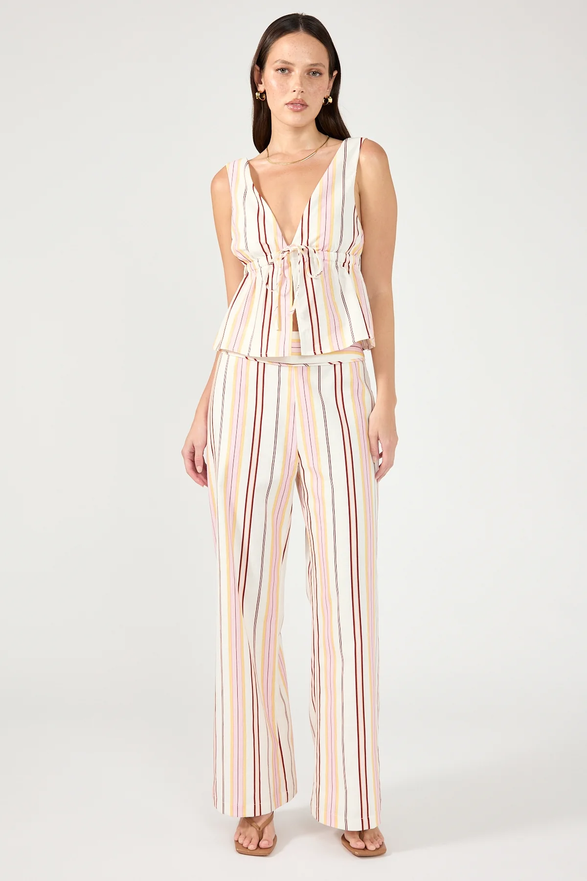 Perfect Stranger Palermo Tie Up Stripe Top Multi Stripe