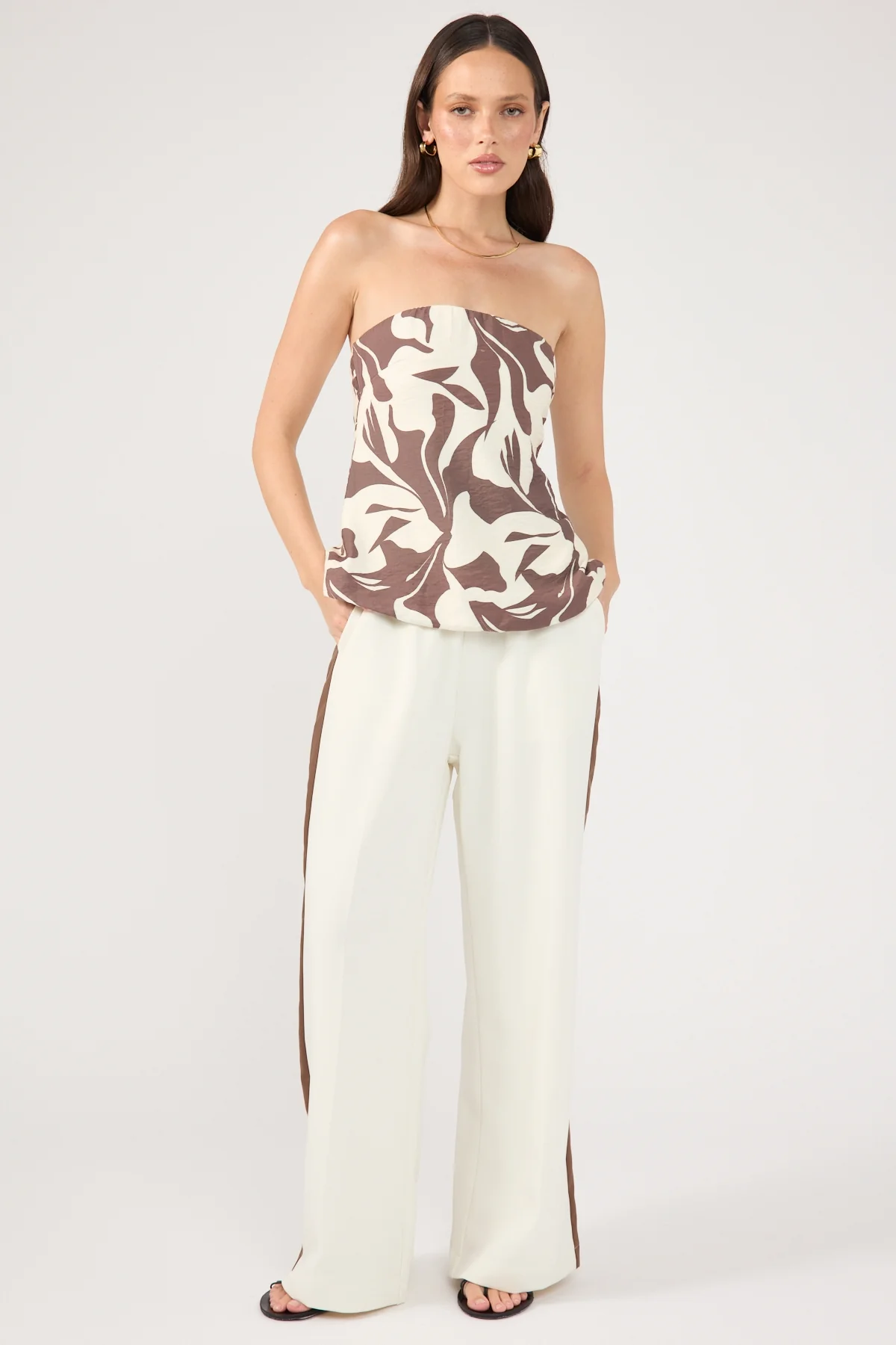 Perfect Stranger Jenner Contrast Side Stripe Pant Cream