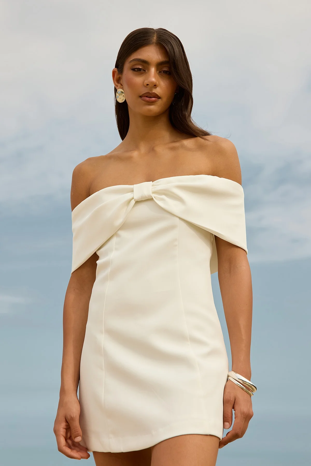 Perfect Stranger Lassie Bow Mini Dress White