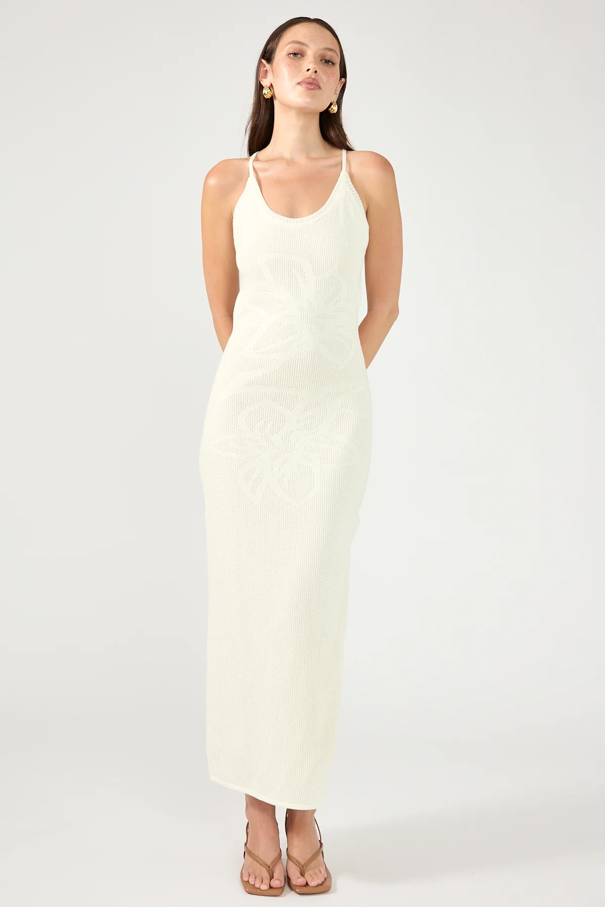 Perfect Stranger Lilia Knit Midi Dress White