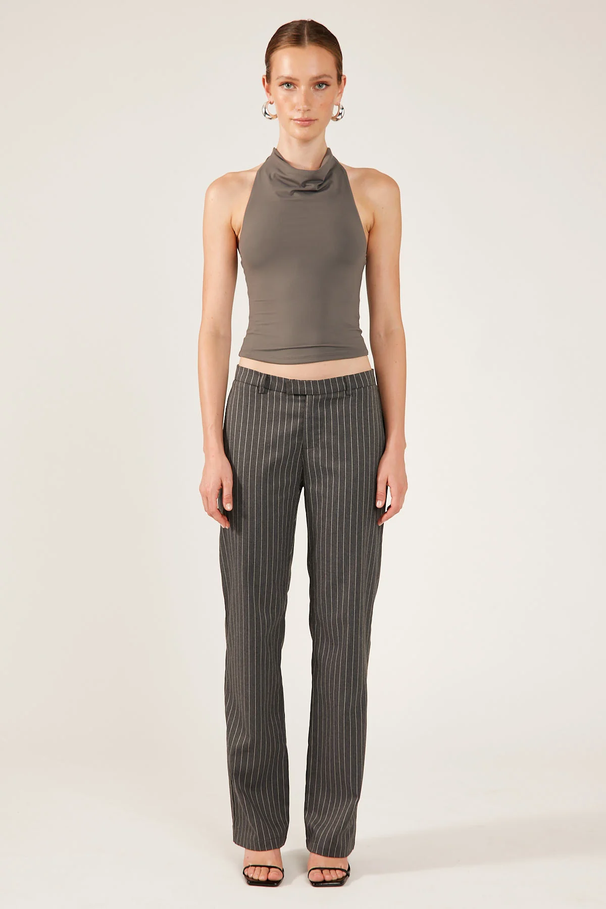 Perfect Stranger PEPPER PINSTRIPE 90S STRAIGHT LEG PANT Grey Stripe