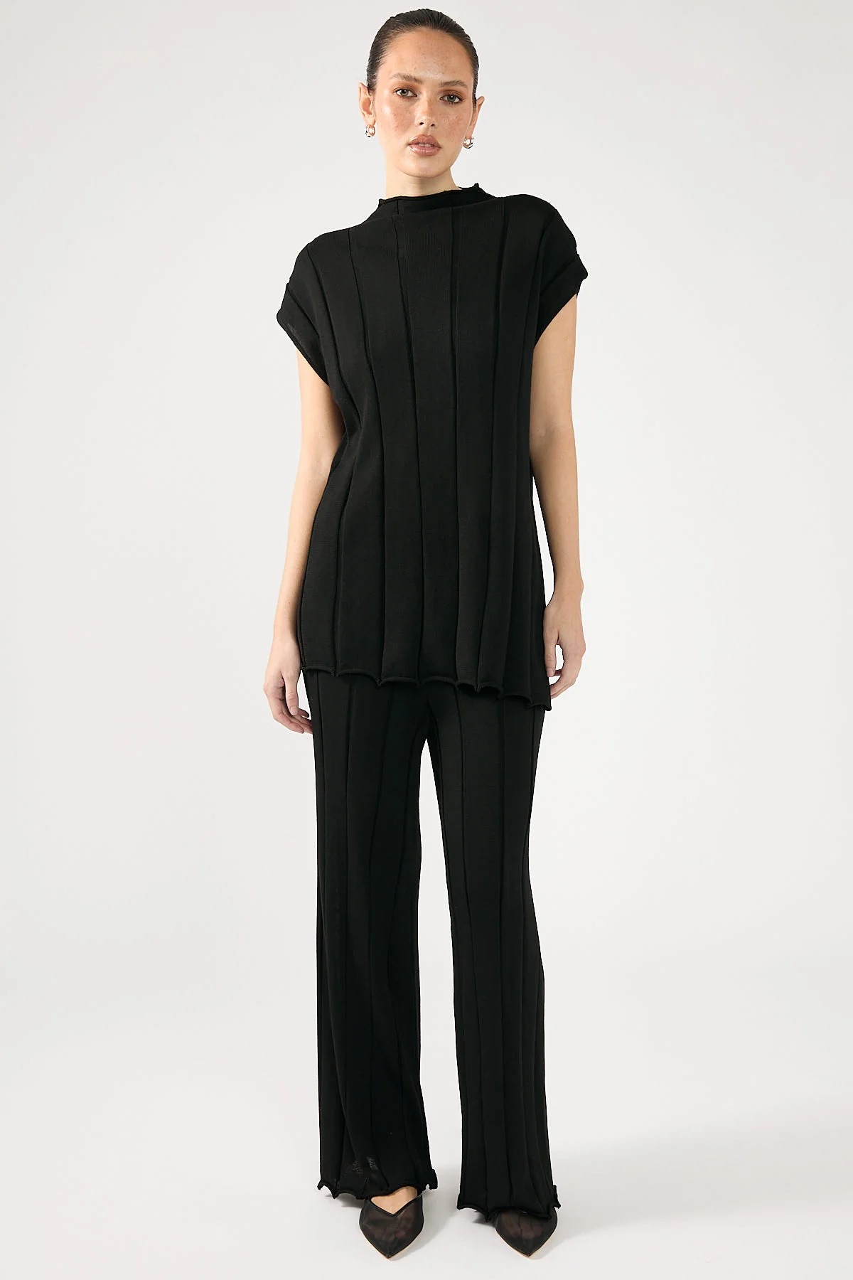 Perfect Stranger Cassava Rib Knit Pant Black