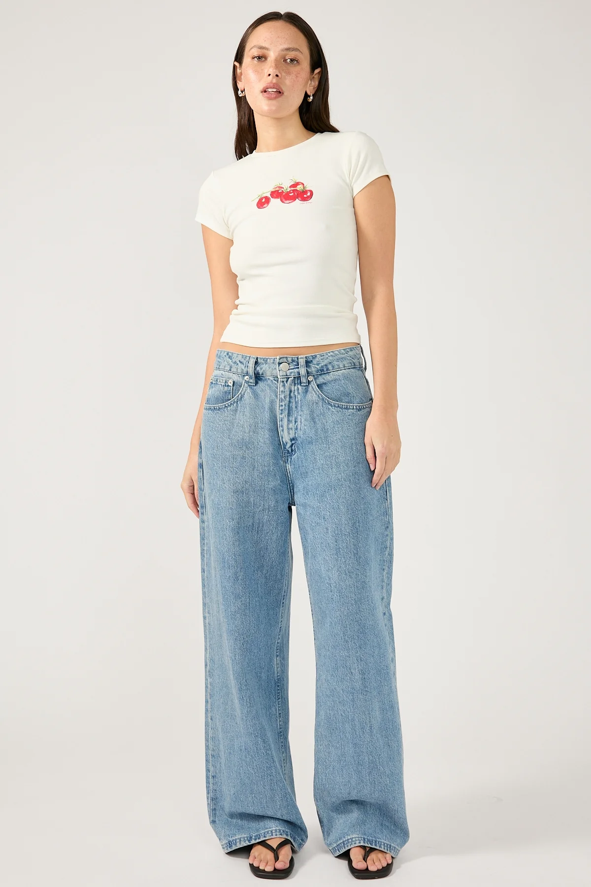 Perfect Stranger Pomodoro Cap Sleeve Tee White