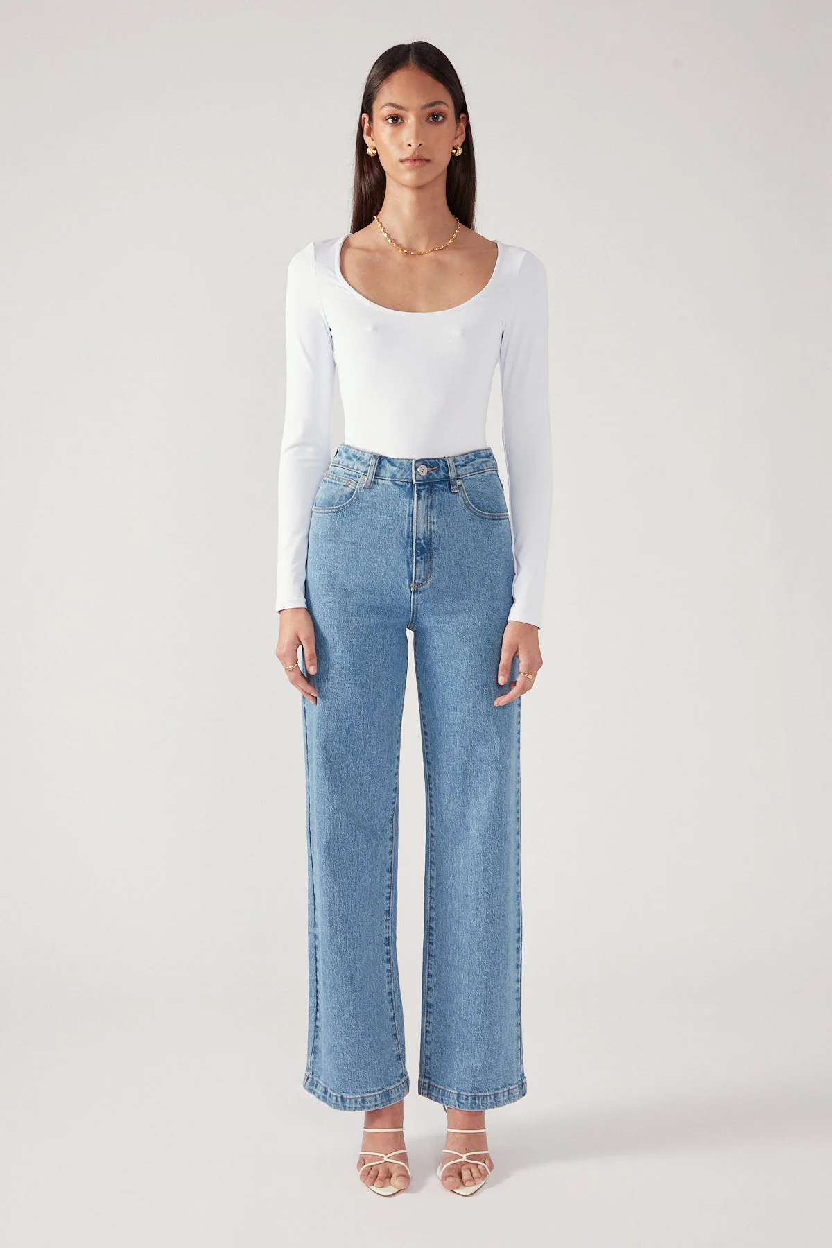 Perfect Stranger Scoop Neck Bodysuit White